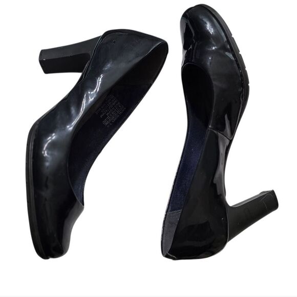 Rockport AdiPrene Navy Patent Leather Women's Shoes With Rubber Sole - Picture 4 of 8